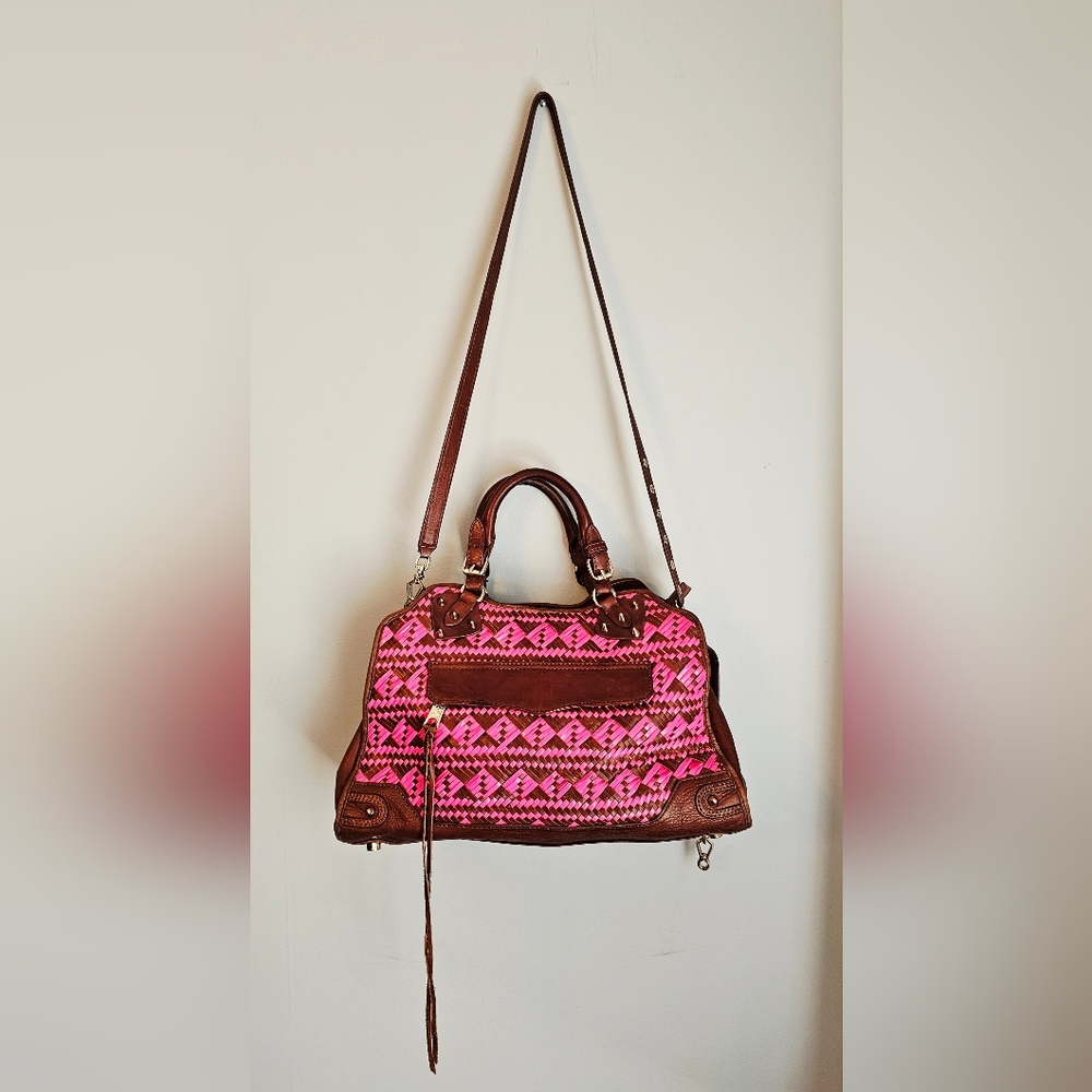 Rebecca Minkoff Brown and Pink Leather Top Handle And Cross BodyWomen's Bag